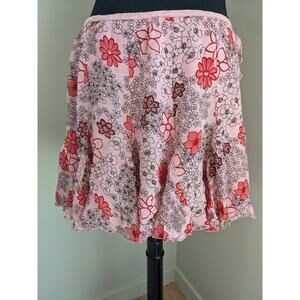 y2k Preowned Angie Pink Floral Skirt Size L